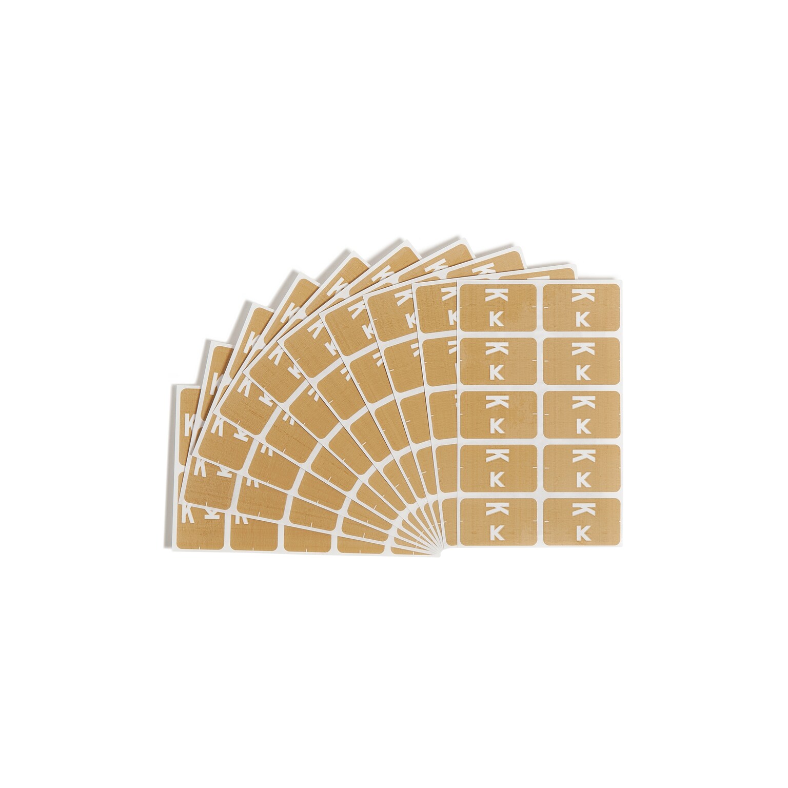 Smead AlphaZ ACCS Color-Coded Alphabetic Labels, K, Light Brown, 100/Pack (67181)