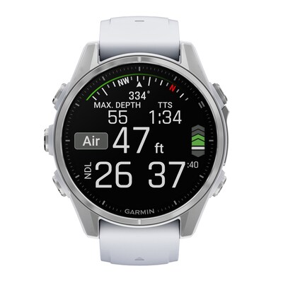 Garmin fenix 8 AMOLED Multisport GPS Smartwatch, Stainless Steel & Whitestone, 43mm (GRM0290300)