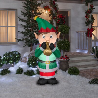National Tree Company 6 Inflatable Trumpet Playing Elf (GE9-118906-1)