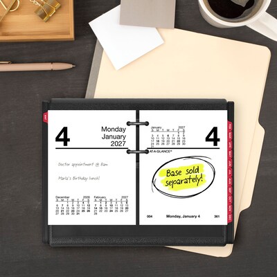 2027 AT-A-GLANCE 3.75 x 3 Daily Calendar Refill Pages, White/Black (E919-50-27)