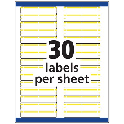 Avery TrueBlock Laser/Inkjet File Folder Labels, 2/3" x 3 7/16", Yellow, 1500 Labels Per Pack (5966)