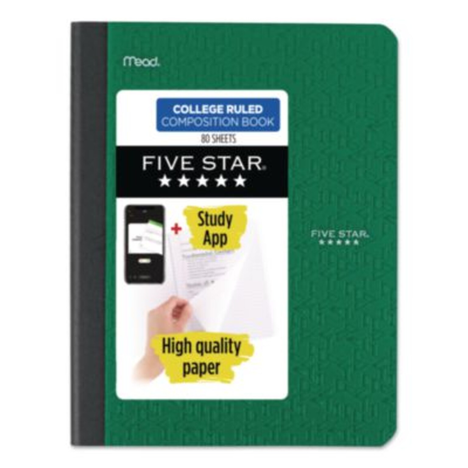 Five Star Composition Notebook, 9.75 x 7.5, College Ruled, 80 Sheets, Assorted Colors (MEA850065)