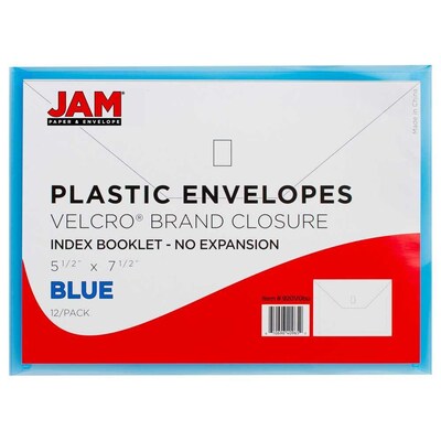 JAM Paper Premium Expanding Wallet with Hook & Loop Closure, Other, Blue, 3/Pack (920V0bux3)