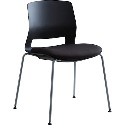 Lorell Arctic Series Stack Chairs, Black, 2/Carton (LLR42948)