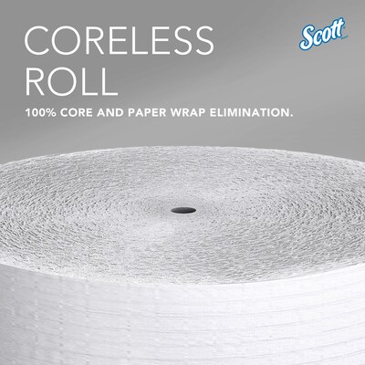 Scott Essential Recycled Coreless Toilet Paper, 1-ply, White, 12 Rolls/Case (07005)
