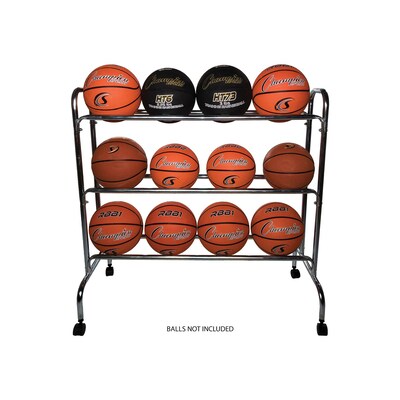 Champion Sports Portable Ball Rack, 3 Tier