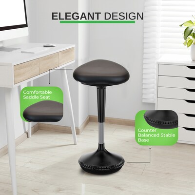 Uncaged Ergonomics Armless Wobble Active Sitting Balance Stool, Faux Leather, Black (WSL-B)