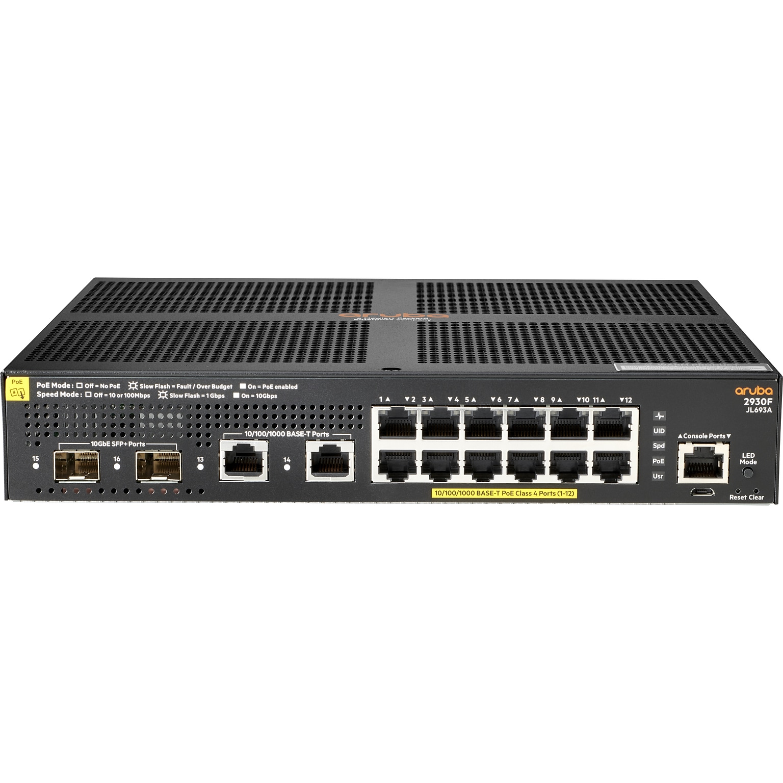 Aruba 2930F 16-Port Gigabit Ethernet Managed Switch, Black (JL693A#ABA)