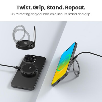 MYBat 360° Wireless Charger 15W Fast Charging Meets 360° Stand & Grip