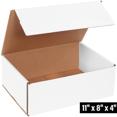 Corrugated Mailers, 11 x 8 x 4, White, 50/Bundle (MLR1184)