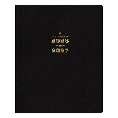 2026-2027 Blue Sky Day Designer 8 x 10 Academic Year Weekly & Monthly Planner, Faux Leather Cover, Black (158200)