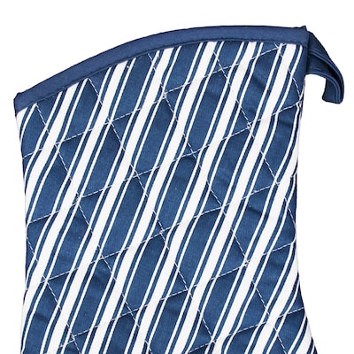 Better Houseware Striped Oven Mitt, Blue (BTH1684B)