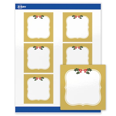 Avery Square Multipurpose Labels, 3 x 3, White, 60/Pack (19479370466)
