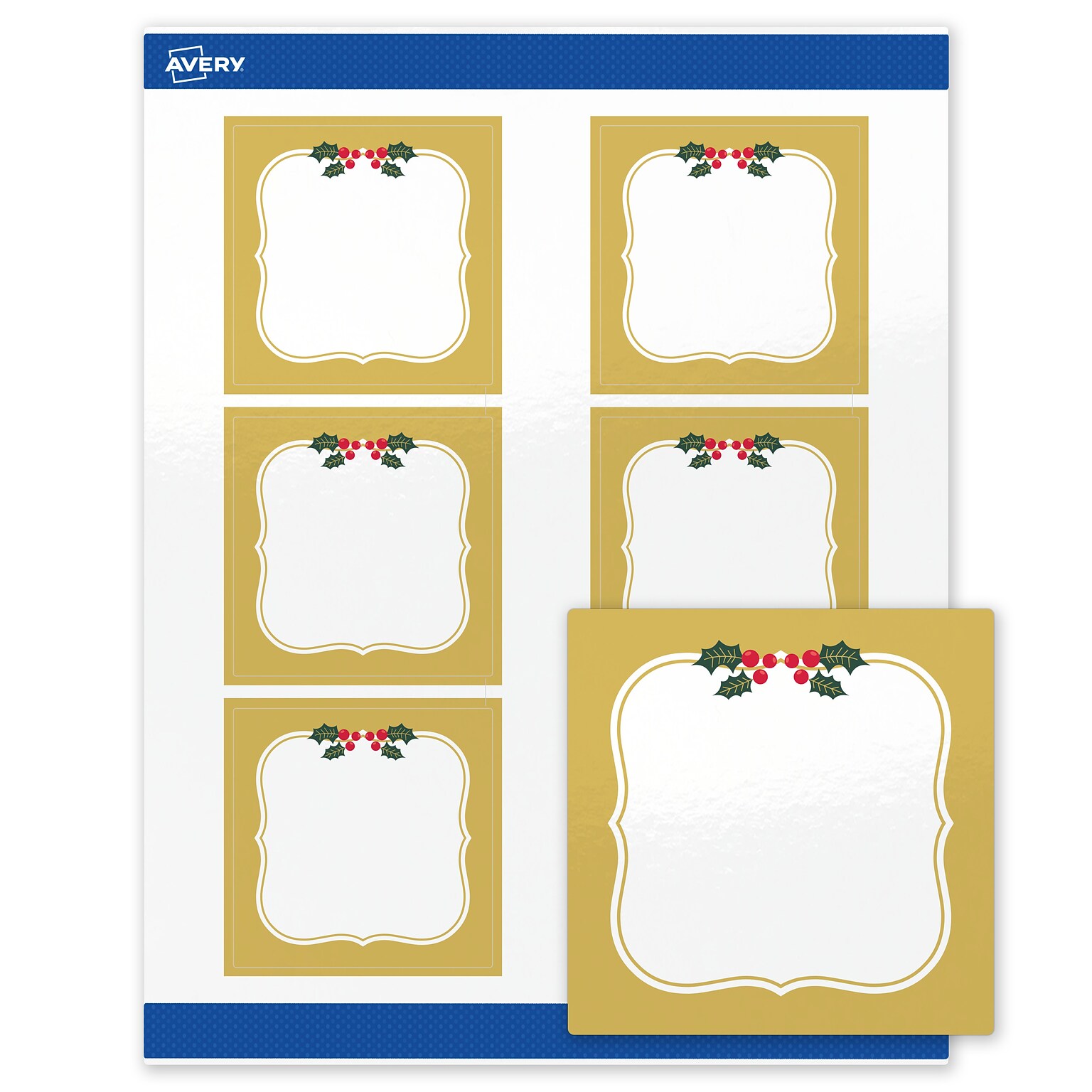 Avery Square Multipurpose Labels, 3 x 3, White, 60/Pack (19479370466)