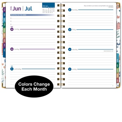 2026 Global Printed Products 5.5" x 8" Weekly & Monthly Planner, Paperboard Cover, Colorful Botanicals (FSHN-CY26-58-30)