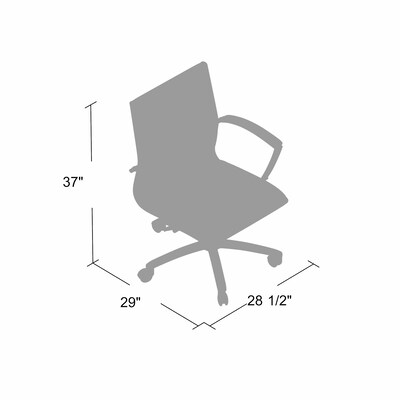 Boss Office Products Ergonomic CaressoftPlus Vinyl Swivel Executive Chair, White (B9476-WT)