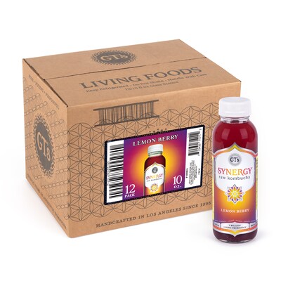 GT's Synergy Kombucha Organic Lemon Berry, 10 oz., 12/Pack (307-00439)