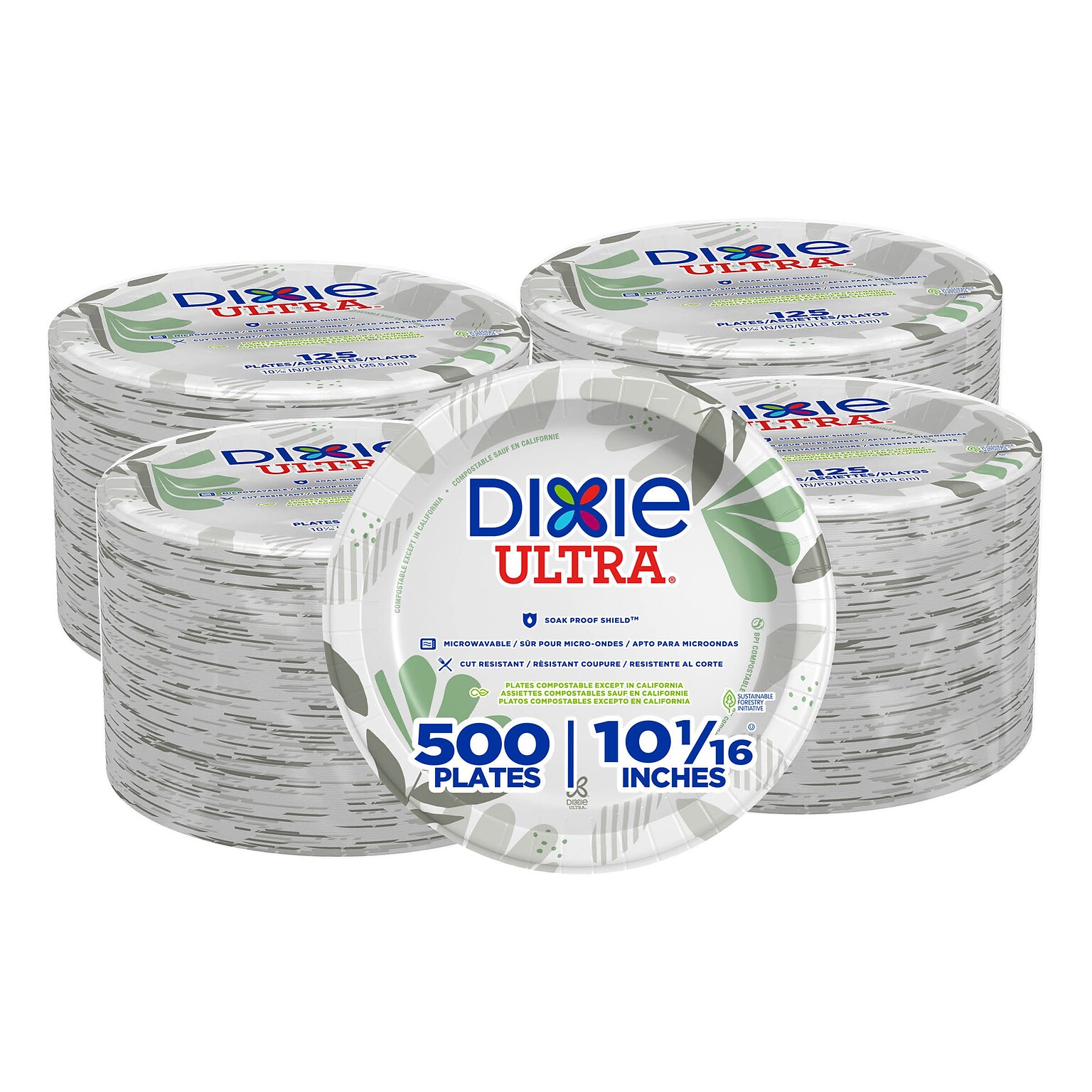 Dixie Ultra Pathways 10 Paper Plates, Multicolor, 500/Carton (SXP10PATH)