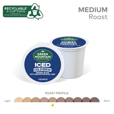 Green Mountain Coffee Roasters Classic Black Iced Coffee Keurig® K-Cup® Pods, Medium Roast, 80/Carton (5000372042CT)