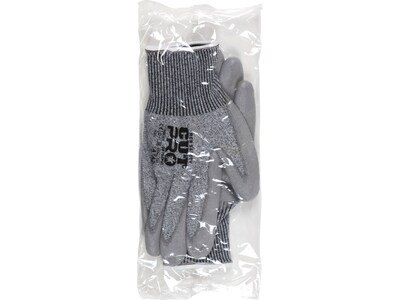 MCR Safety Cut Pro Hypermax Fiber/Polyurethane Work Gloves, Large, A2 Cut Level, Salt-and-Pepper/Gray, Dozen (92752PUL)