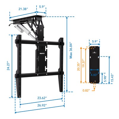 Mount-It! Motorized Ceiling TV Mount, 88 lbs. Max., Black (MI-4226BLK)
