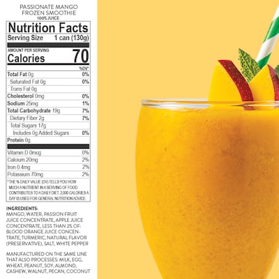 ColdSnap Passionate Mango Smoothie Mix, Single Serve Pods, 12 Pods/Pack, COLDSNAP MACHINE REQUIRED (600044)