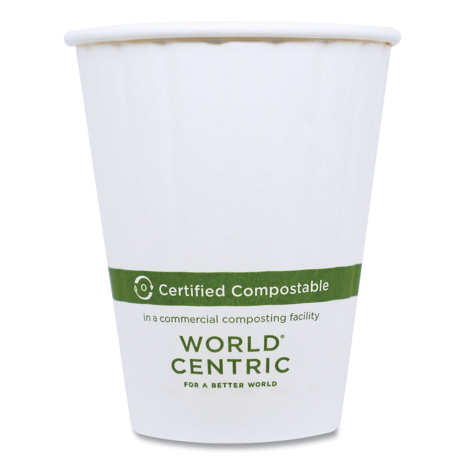 World Centric Compostable Paper Hot Cups, 12 oz., White, 1000/Carton (CU-PA-12D)