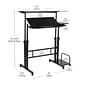 Mind Reader Woodland Collection 27.5"-45.25" Mobile Adjustable Sit/Stand Desk, Black (SDROLLXL-BLK)