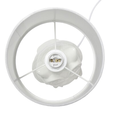 Simple Designs 12.8" Tall Contemporary Ceramic Owl Bedside Table Desk Lamp, Off White (LT1136-OFF)