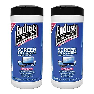 Endust for Electronics Screen and Electronic Surfaces Cleaning Wipes, 70-Count, 2/Pack (KITNOZ115062PK)