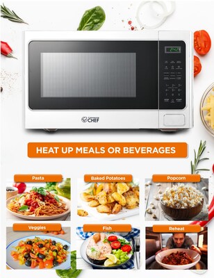 Commercial Chef 1.3 Cu. Ft. Countertop Microwave, White (CHM13MW6)