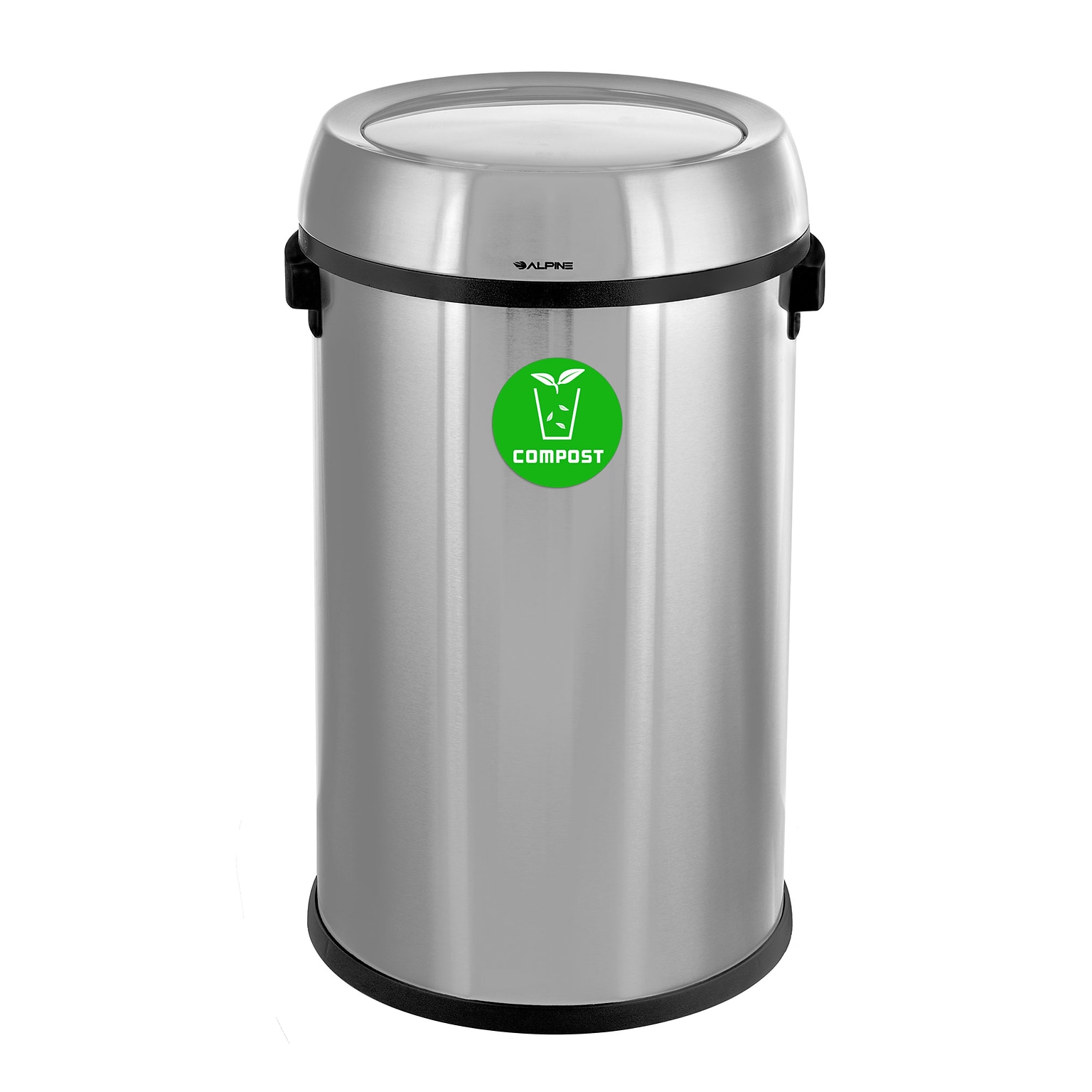 Alpine Industries 17 Gallon Indoor Compost Bin, Stainless Steel (470-65L-1-CO)