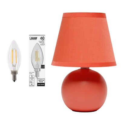 Simple Designs 8.66" LED Table Lamp, Orange (LT2008-ORG-LB)