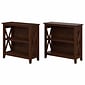 Bush Furniture Key West 30H 2-Shelf Bookcase with Adjustable Shelf, Bing Cherry, 2/Set (KWS053BC)