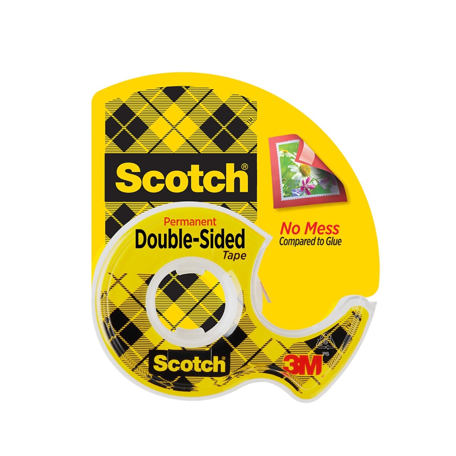 Scotch Permanent Double Sided Tape Refill, 0.5 x 6.94 yds., 1Core, Clear (136)