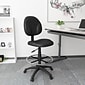 Boss Office Products Armless Fabric Drafting Stool with Swivel Base and Lumbar Support, Black (B1690-BK)