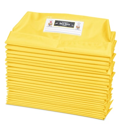Seat Sack Seat Storage, 9.45" x 8.07" x 10.83", Yellow, 25/Pack (12194)
