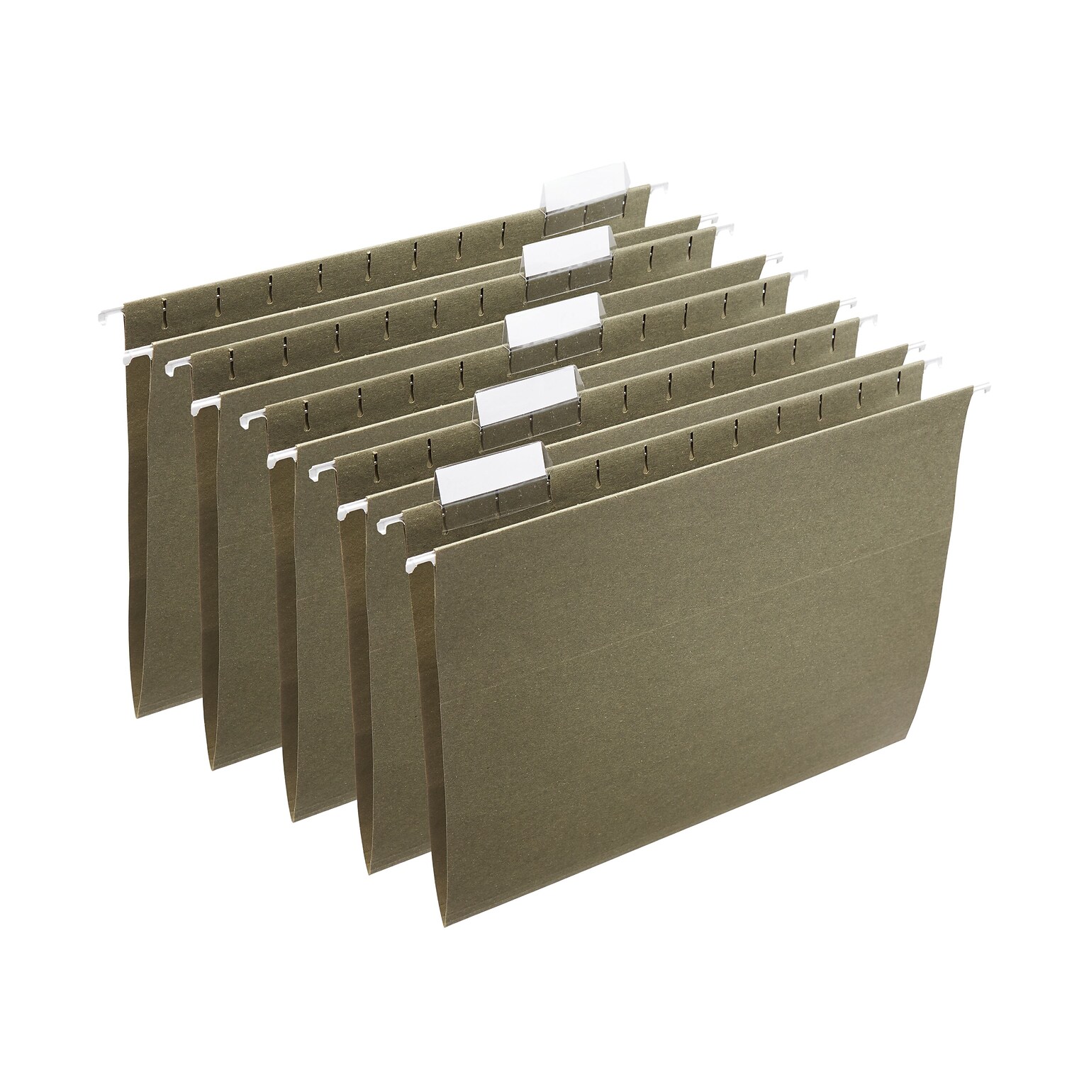 Staples® Hanging File Folder, 5-Tab, Letter Size, Standard Green, 25/Box (ST116764)