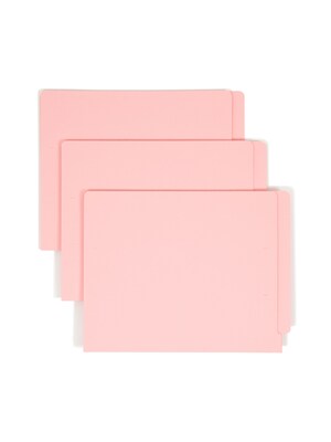Smead Shelf-Master Recycled End Tab File Folder, Straight Cut, Letter Size, Pink, 100/Box (ET2150LPNK)
