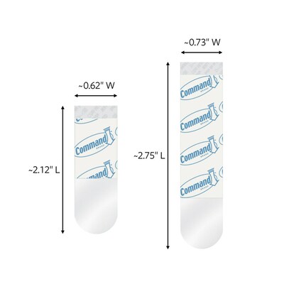 Command Assorted Utility Hanging Strip, Transparent, 16/Pack (17200CLR-16ESF)