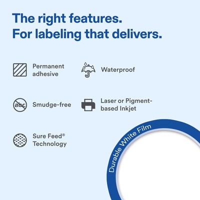 Avery Rectangle Laser/Inkjet Multipurpose Labels, White, 40 Labels/Sheet, 25 Sheets/Pack (19479311252)