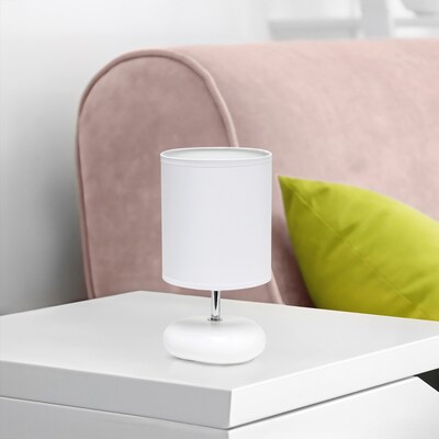 Simple Designs Stonies 10.24" LED Table Lamp, White (LT2005-WHT-LB)
