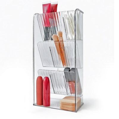 Azar Three Tier Tilt Organizer, 9.87" x 4.75"x 3.12", Clear (556762)
