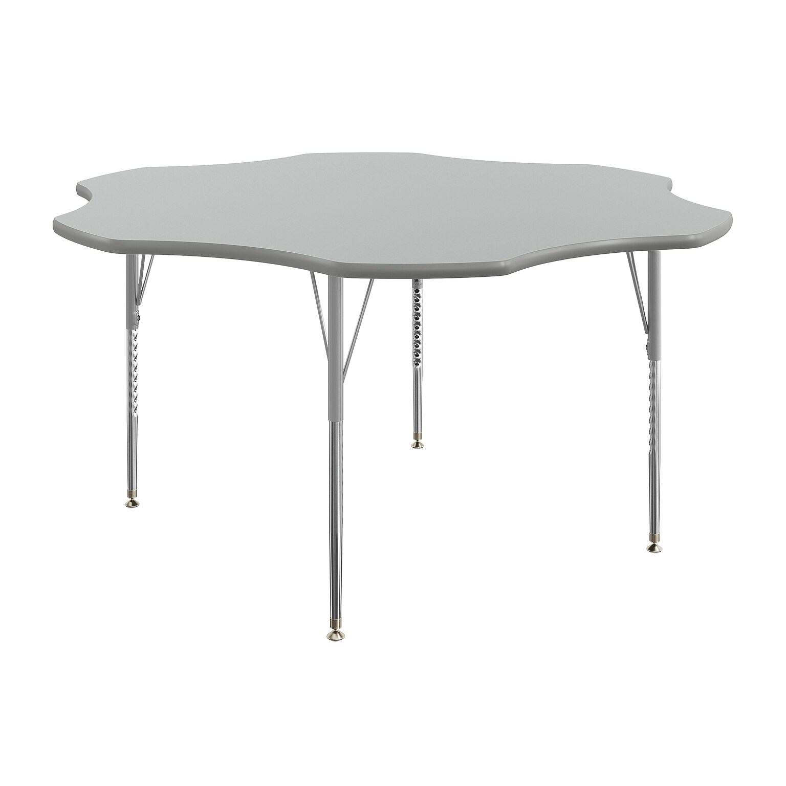 Flash Furniture Wren 60 Flower Activity Table, Height Adjustable, Gray Top/Silver Frame (XUA60FLRGTA)