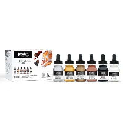 Liquitex Professional Acrylic Ink, Iridescent Colors, 30 mL Bottles, 6/Pack (LIQ3699315)