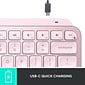 Logitech MX Keys Mini Wireless Ergonomic Keyboard, Rose (920-010474)