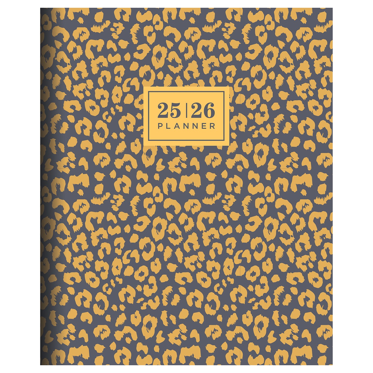 2025-2026 TF Publishing Lovely Leapord 9 x 11 Academic Year Monthly Planner, Paperboard Cover, Gray/Gold (AY26-4504)