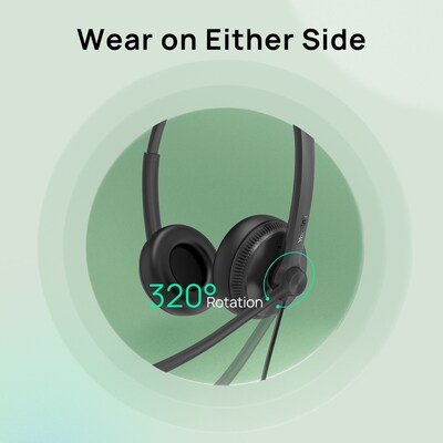 YeaLink UH34 Noise Canceling Stereo On-Ear Headset, UC Certified (1308044)