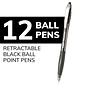 BIC Glide Retractable Ballpoint Pen, Medium Point, Black Ink, Dozen (14347/VCG11BK)