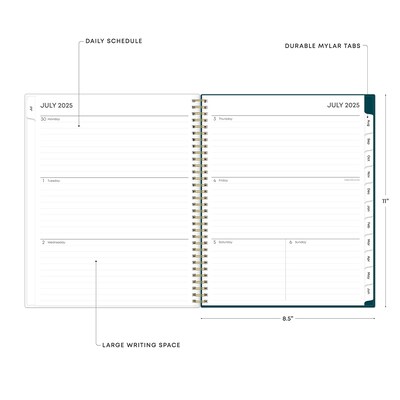2025-2026 Blue Sky Greta 8.5" x 11" Weekly & Monthly Planner, Plastic Cover, Multicolored (136479-A26)